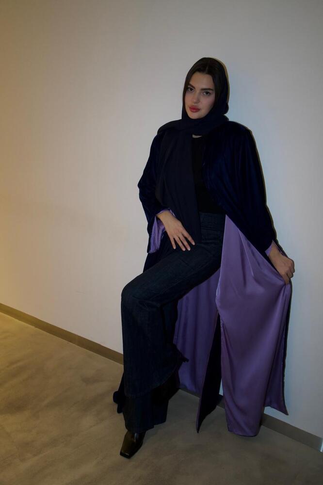 LONG VELVET WOMEN'S COAT