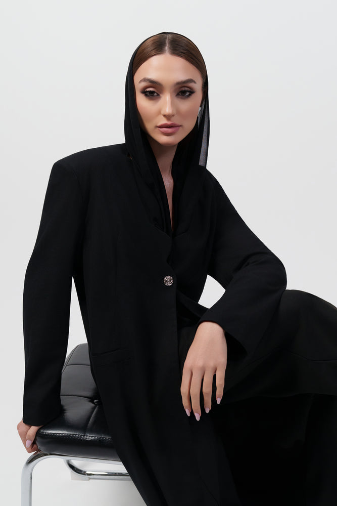 CURVED-NECK STYLE ABAYA