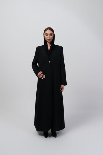 CURVED-NECK STYLE ABAYA