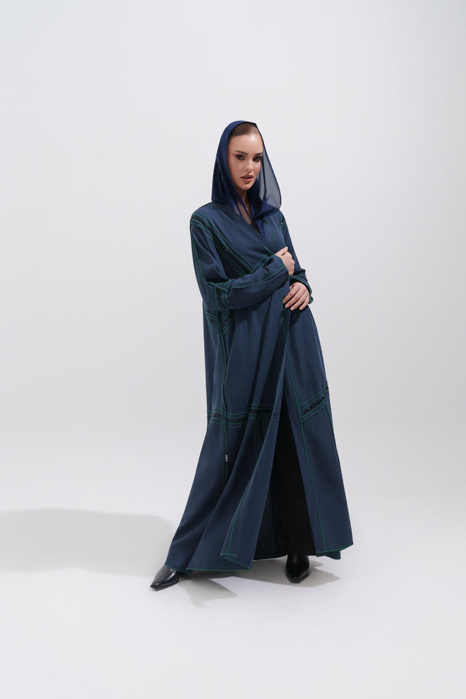 BEADED LINEN  ELEGANT ABAYA