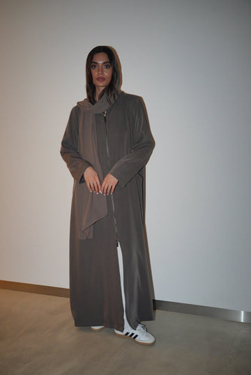 TURTLE NECK ZIPPER DRESS