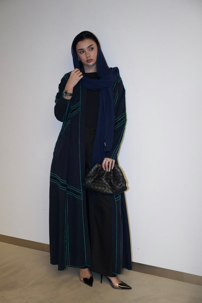 BEADED LINEN  ELEGANT ABAYA