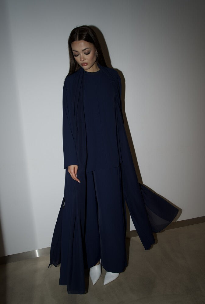 CHIFFON 4SET LOOSE ABAYA