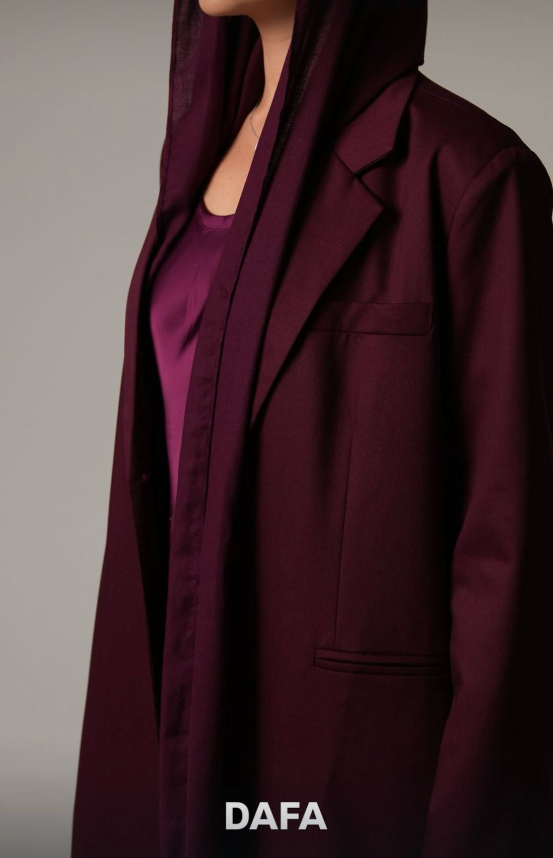 Set Twin Style Solid Elegant loose Jacket With Shawl