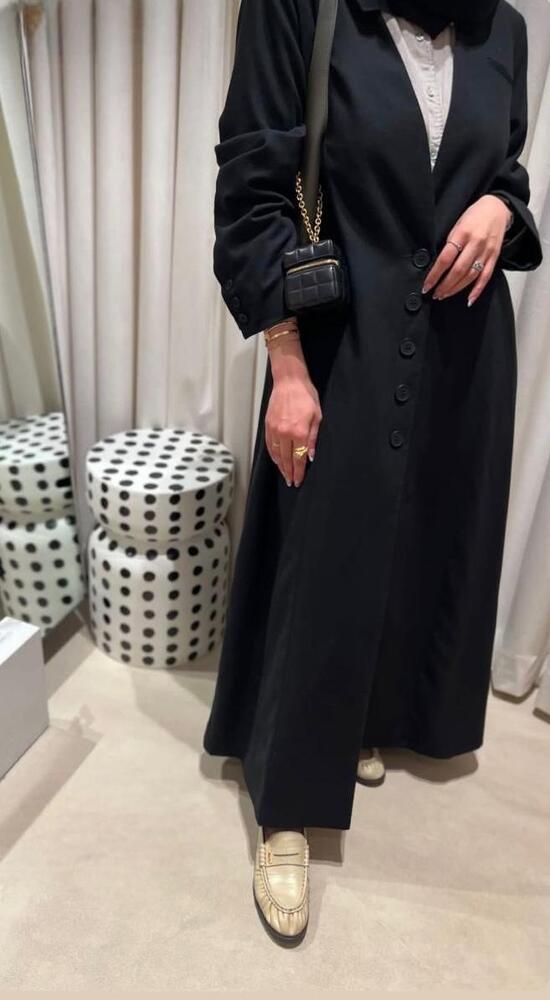 5 BUTTON LINEN ABAYA