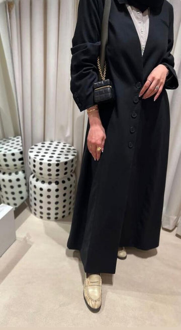 5 BUTTON LINEN ABAYA
