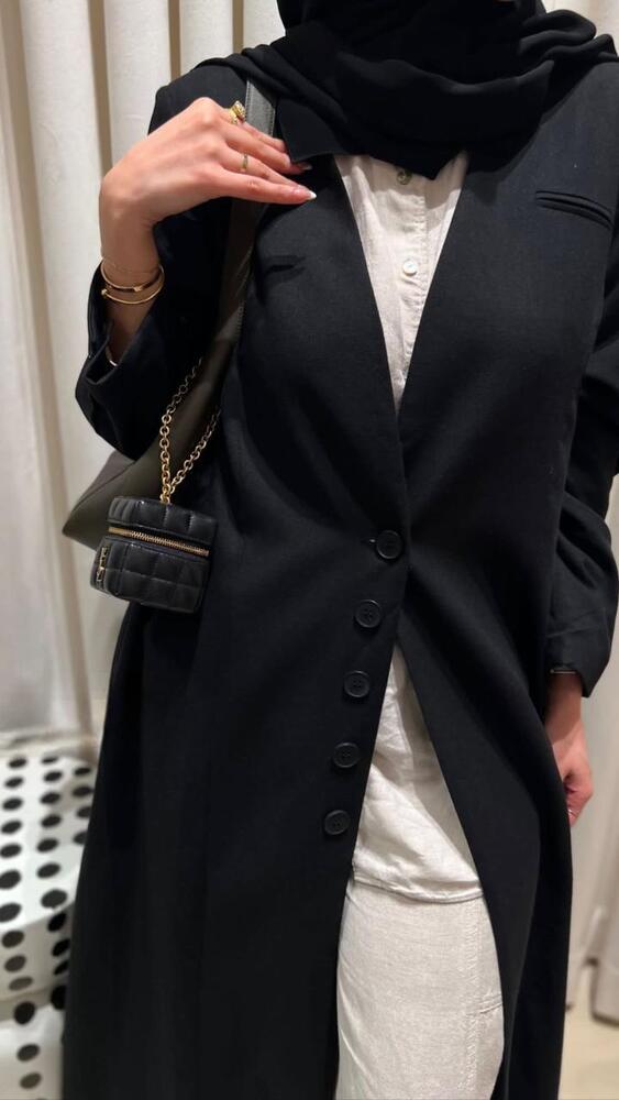 5 BUTTON LINEN ABAYA