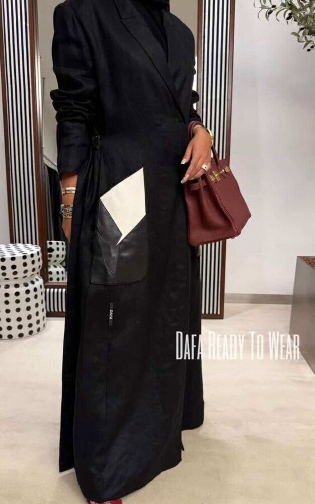 DAFA POCKET LEATHER COAT