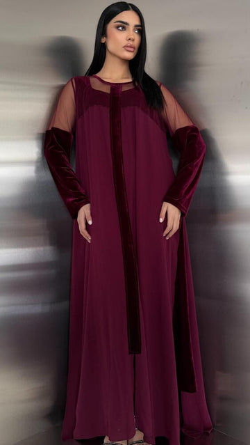 SEE THROUGH SET WITH VELVET DRESS