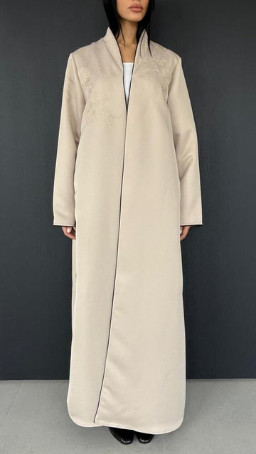 EMBROIDERED OPEN SOLID ABAYA
