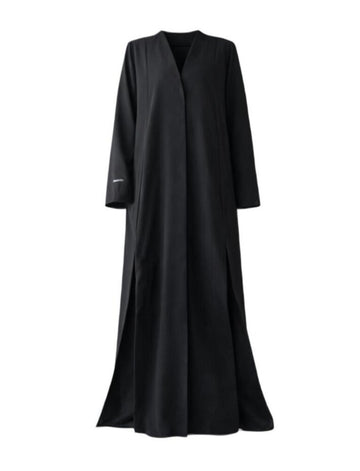 CLOSE PLAIN ABAYA WITH SLITS #002
