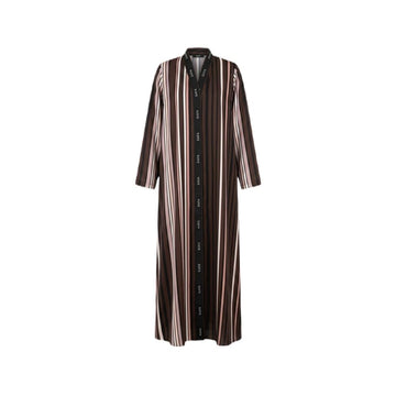 BROWN STRIPE ABAYA(#068)